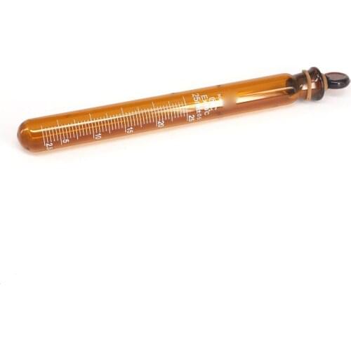 25ml Graduated Line Lab Brown Glass Test Tube Round Bottom with Stopper