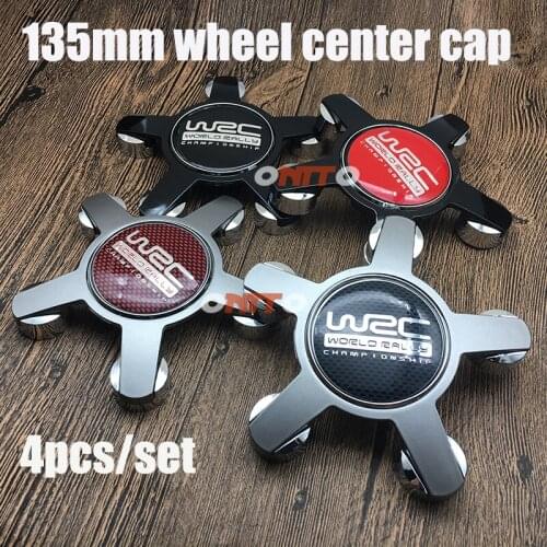 Good Quality 4pcs/set 135mm 5claw WRC Emblem Sticker Cover Wheel Center Centre Automobile Accessorie Car Styling Wheel Hub Cap