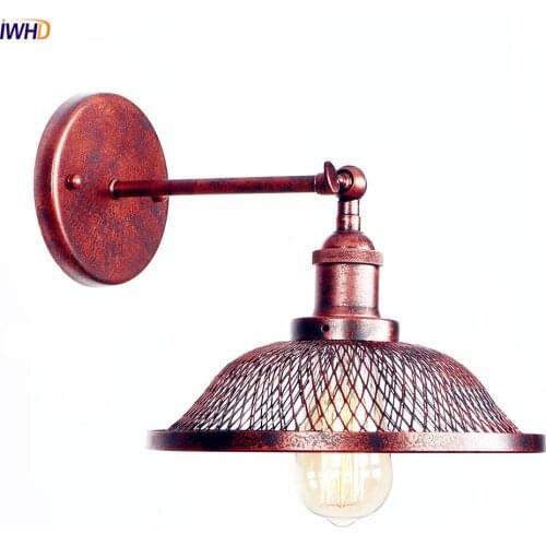 IWHD Rust Antique Industrial Wall Lamp LED Bedroom Stair American Edison Vintage Wall Lights Fixtures Home Lighting Luminaire