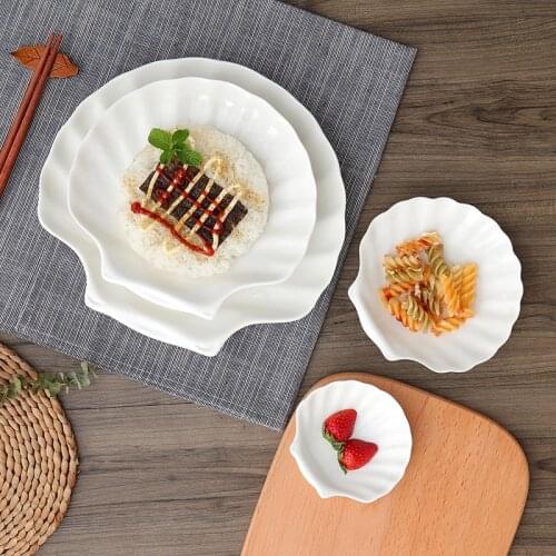 Creative White Ceramic Pasta Plate Western Cake Dim Sum Plate Non-regular Dishes Plate Western Tableware Dinner Kitchen Plates