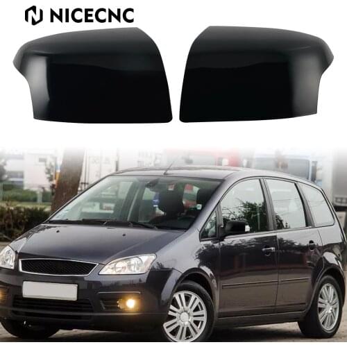 Front Left Right Wing Mirror Cover Cap Glossy Black ABS for Ford Focus 2 MK2 2004-2008 Focus 2 C-MAX 2003-2007 C-MAX 2007-2010