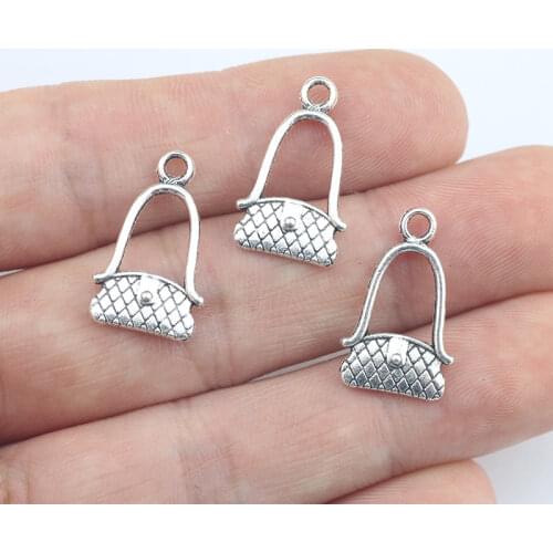 Newest 20Pieces 12*20mm Mixed Alloy Antique Silver Color Purse Charms Bracelet Necklace Pendant Accessory For DIY Jewelry Making