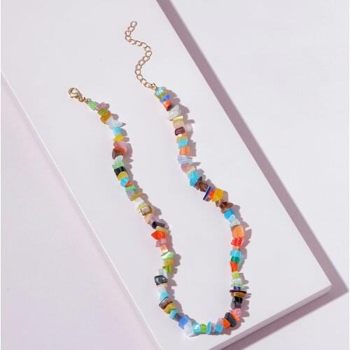 New Arrival Fashion Women Short Cats Eye Stone Beaded Necklace Summer Jewelry