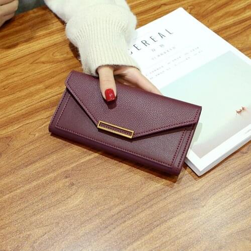 New Women Cute Leather Wallet For Phone Fashion Korean Hasp Long Card Holder With Zipper Coin Pocket Female Slim Clutch Purse