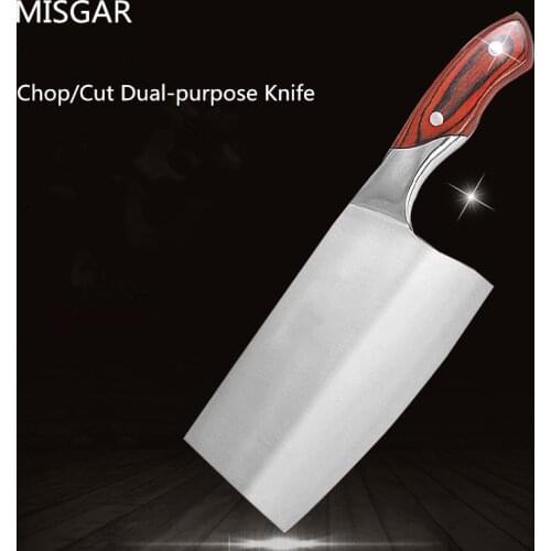 Free Shipping MISGAR 4Cr13 Stainless Steel Knife Chop Bone Cut Meat Vegetable Dual-purpose Kitchen Knife Cleaver Slicing Knife