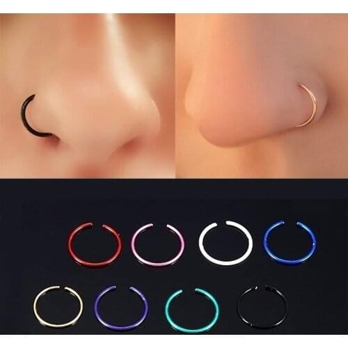 Wholesale Stainless Steel Nose Rings Clips Nose Piercing Body Jewelry For Women Nose Lip Ear Clip Ring Piercing Body Jewelry