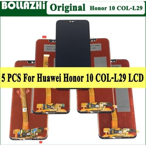 5Piece Original LCD For Huawei Honor 10 LCD Display With Fingerprint Touch Screen Digitizer Assembly For Huawei Honor 10 Display