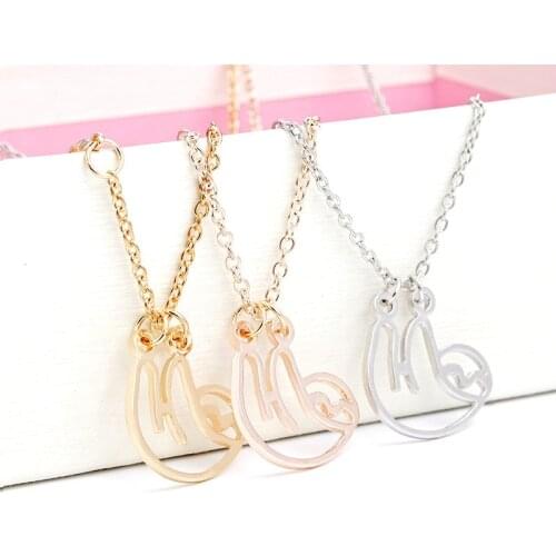 Fashion simple sloth Pendant Necklaces For Women Girls Cute Animal Charms Choker Collar Jewelry Birthday Gifts