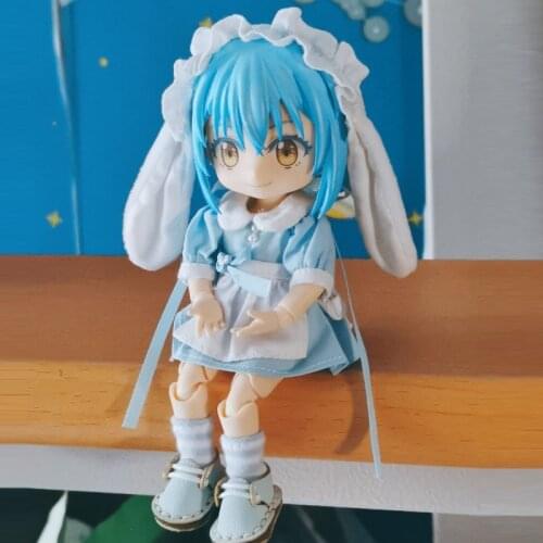 Ob11 doll dress Rabbit rabbit footman skirt maid skirt Molly doll dress circle is 1/12 bjd GSC plain body doll clothes