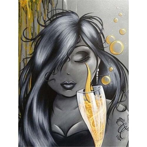 Full Round Diamond Embroidery Cartoon Comic 5D DIY Diamond Painting Cross Stitch Fat Lady Set Full Square 3D Diamond Mosaic Girl