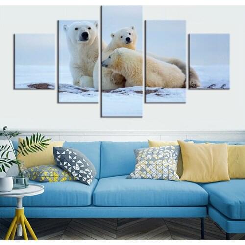 Polar Bear Canvas Art Painting Animal Artwork Poster and Prints Picture Wall Art Modern Home Decoration For Living Room framed