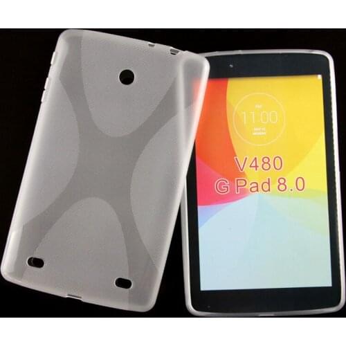 Anti-skid Matte Waterproof X Line Soft Silicon Rubber TPU Gel Skin Cover Protector Funda Case For LG G Pad V480 V490 8.0 inch