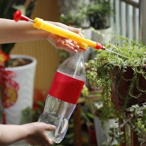 Manual Sprayer Adjustable T-shaped Plastic Drinks Bottle Spray Head Garden Watering Tool High Pressure Air Pump Sprayer Top