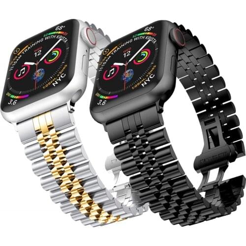 Metal stainless steel strap compatible for Apple watch 44mm 42mm 40mm 38mm Replacement bracelet strap for iwatch 6 5 4 3 SE band