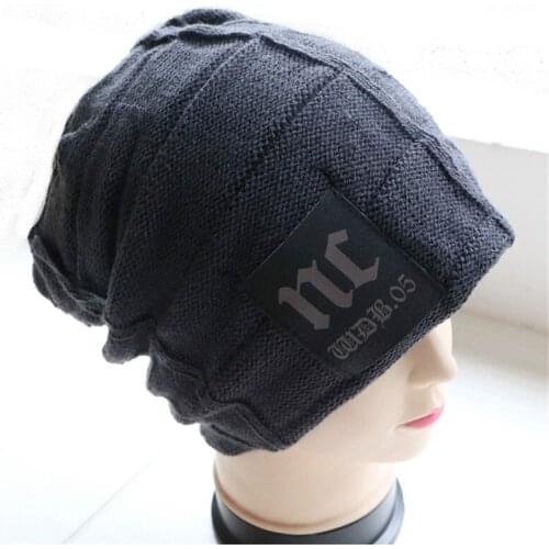Hedging Hat for Men Keep Warm NC Knitting Plus Velvet Beanie Cap Winter Solid Color Fashions 2020 NEW
