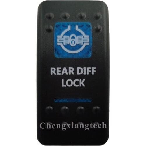 Printed Blue Rocker Switch Cap-Rear Diff Lock- for Carling Arb Car Boat Rocker Switch 12v 24v, Cover Only !!! No Switch Base