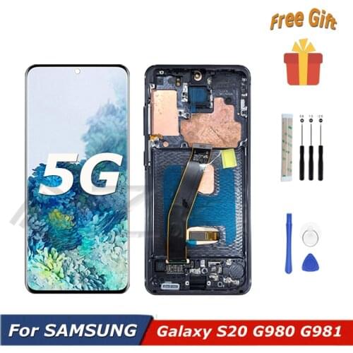 For Samsung Galaxy S20 G980 LCD Display Touch Screen Replacement G980F With frame Digitizer Assembly G980F/DS Repair Tools G981