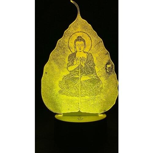 3D Night Sensor Light LED the Lord Budda Figure Desk Lamp USB Nightlight Atmosphere Decor for Buddhists Gathering Sincere Gift