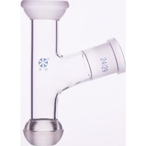 75 degree receiving tube,with side tube,Top 35/20,Down 35/20,Side 24/29,Receiving tube standard ground mouth