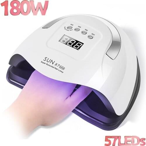 180W High Power UV LED Lamp SUN X7 MAX Nail Dryers For Curing UV Gel Varnish lampara led With Smart Sensor Nails Lamp Salon Tool