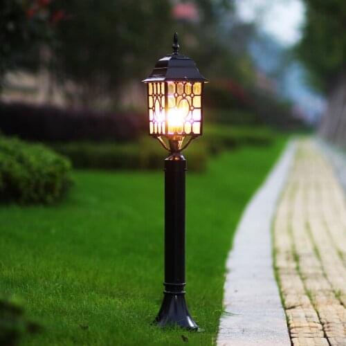 Waterproof Outdoor Lawn Lamp garden yard road lights 80/100cm Black Villa Path park corridor Landscape Decor Lighting Luminaria