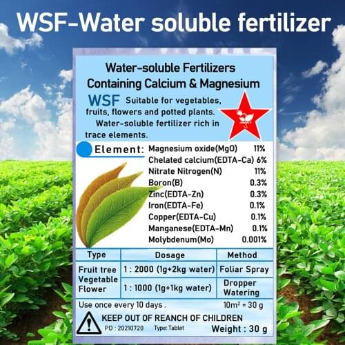 30g WSF Water-soluble Fertilizers Containing Calcium & Magnesium Chelated Fertilizer Supplement Plant Nutrition For Garden