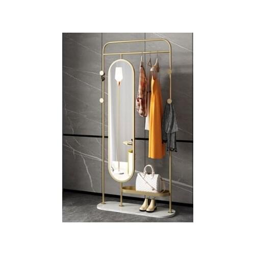 360 ° mirror rotation full body mirror can hang clothes rack
