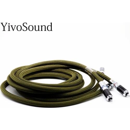 Yivosound HIFI audio copper silver plating signal line rca for CD power amplifier connecting cable