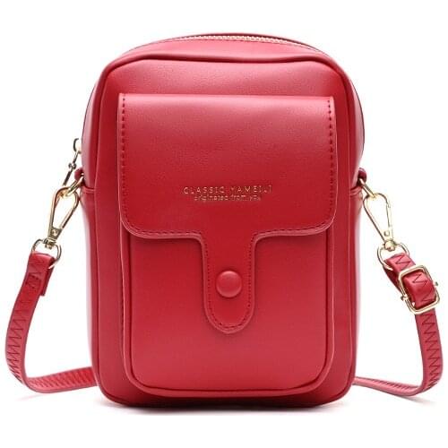 Women Soft Leather Pure Color Messenger Bag Multi-function Female Single Shoulder Purse Solid Color Ladies Large Capacity Wallet