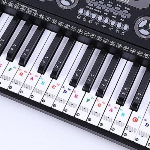 1 Set Color Piano Stickers For 49/61/76/88 Key Keyboards Transparent Removable Piano Spectrum Sticker