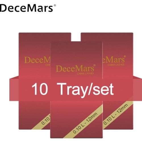DeceMars 10 Tray/set L LC LD LU M eyelash extension 8-15mm Mixed Length PBT Mink Eyelash Extension for Grafting L Shaped lashes1