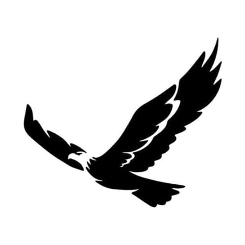16.4CM*14.1CM Eagle Flying Pattern Car Stickers Decoration Bumper Vinyl Decal Black/Silver N1116