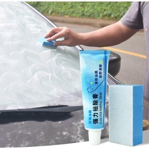 45g Auto Car Glass Polishing Degreaser Cleaner Oil Film Clean Polish Paste for Bathroom Window Glass Windshield Windscreen