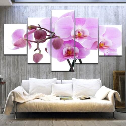 5Panel/piece The Orchid flowers modern wall posters Print On Canvas Art Painting For home living room decoration