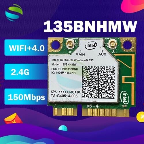 Wifi card for intel Centrino Wireless-N 135 135BNHMW 150Mbps Half Mini PCI-e WLAN Bluetooth4.0 Wireless Card