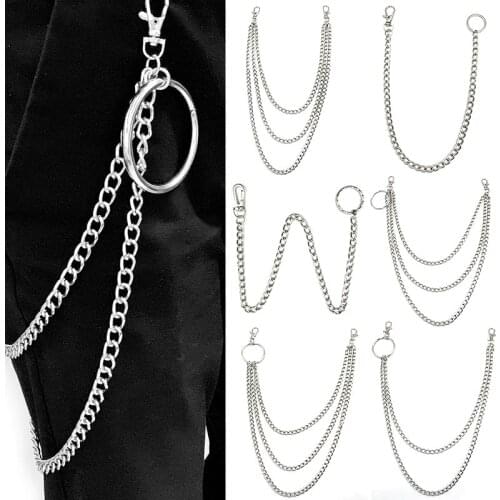 Street Big Ring Pendant Key Chain Rock Punk Trousers Hipster Key Chains Pant Jean Keychain HipHop Portachiavi Kpop Accessories