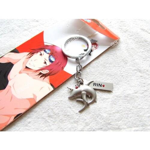 Free!iwatobi Swim Club Cosplay Anime Bag & Accessories Matsuoka Rin Shark Shape Alloy Metal Keychain Fashion Pendant for Gift