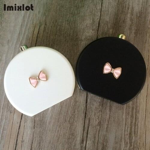 Black White Bottles Shape Cute Bow Contact Lens Case For Eyes Care Kit Portable Travel Holder Container Storage Soaking Box Case