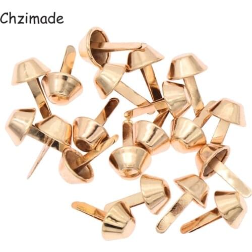Chzimade 20Pcs/lot Gold Color Metal Feet Garment Rivets Studs Pierced Punk For Clothes Bag Shoes Leather Diy Handcrafts
