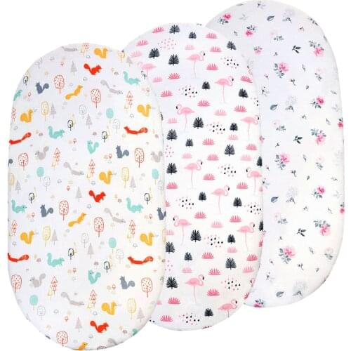 Baby Bassinet Sheet Stretch Fitted Changing Pad Cover Cute Cartoon Crib Fitted Sheets For Newborn Baby Boys & Girls