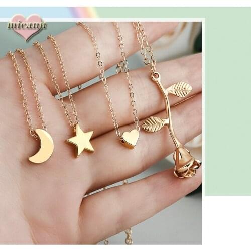 Gargantilla Designer Jewelry Moon Choker Colgante Pearl Fashion Letter Cross Heart Cute Wholesale Bohemian Women Couple Gift
