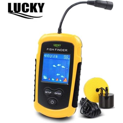 LUCKY Fishing Finder Color Display Portable Sonar Sounder Fishfinder Sonar For Fishing English Display