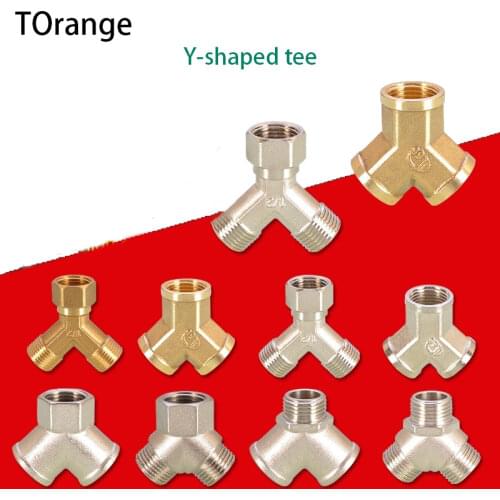 Copper 1/2IN Live Connection Three-way Faucet One Minute Two-way Herringbone Y Word Split Three-way 1/2 Plumbing Accessories