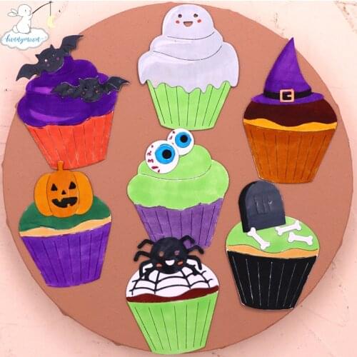 Bunnymoon 2020 New Arrival Halloween desserts Metal Cutting Dies and stamps DIY Scrapbooking Card Stencil Paper DIY Cards