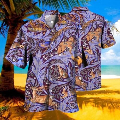 Fashion pheasant 3D printed Hawaiian Shirt Mens 3D shirt leisure beach 3D printed Street hip hop Harajuku shirt