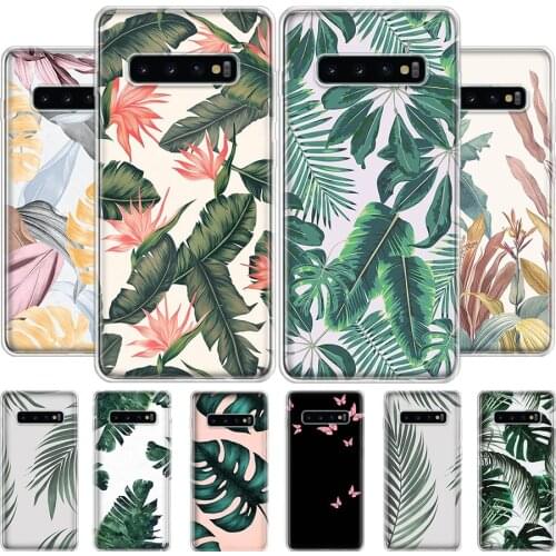 Fashion Lovely Leaves Patterned Phone Case For Samsung Galaxy S20 S10 S21 Ultra Note 10 20 S9 S8 S7 FE Plus Lite Cover Soft Sili