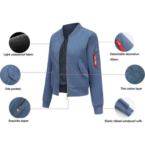 2021 New Womens Jacket Baseball Coat Women Casual Solid Color Femme Kpop Jacket Outwear Y2K Bomber Jacket Drop shipping