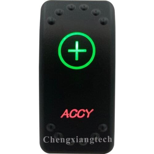 12v 24v, On Off, Up Green & Down Red Led Backlit -ACCY- Laser Rocker Switch for Car Boat Truck Bus Push Switch