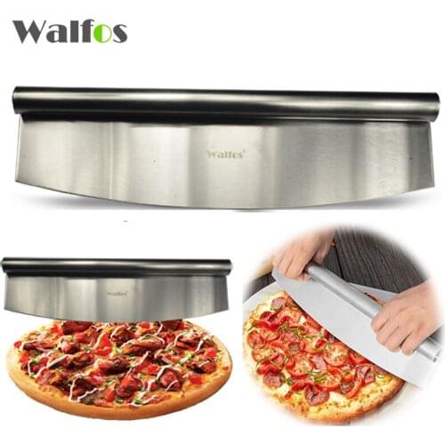 Walfos 12 Inch Pizza Cutter Stainless Steel Rocking Pizza Chopper High Quality Kitchen Knife Design Custom Cutter Tool