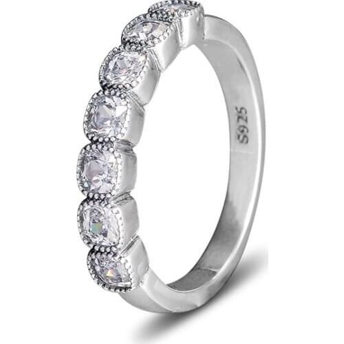 Alluring Cushion Rings 100% 925 Sterling Silver Fine Jewelry Free Shipping